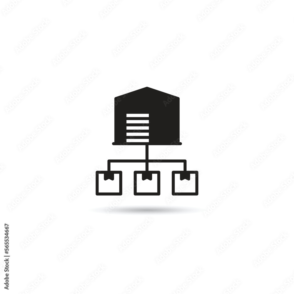 warehouse and distribution center icon on white background warehouse and distribution center icon on white background