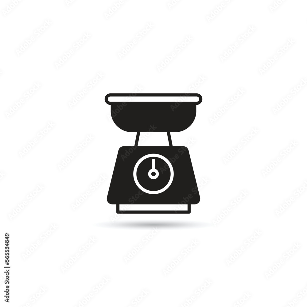 kitchen weight scale icon on white background vector kitchen weight scale icon on white background vector
