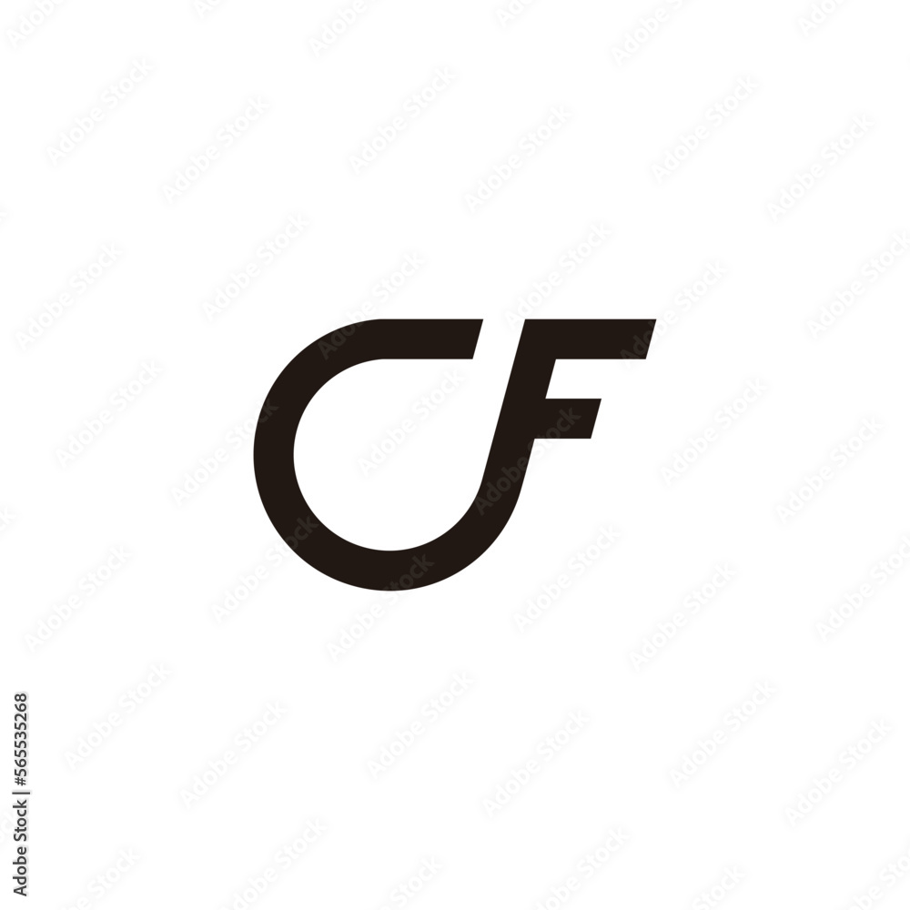 letter cf loop geometric line logo vector letter cf loop geometric line logo vector