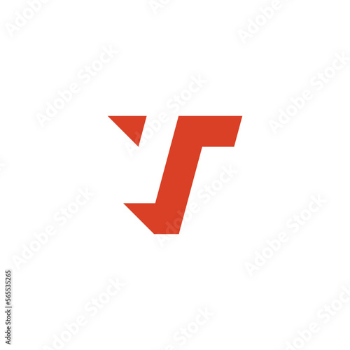 letter t flat 3d simple geometric logo vector