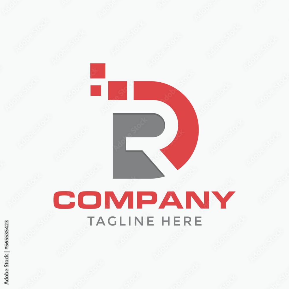 Logo pixel letter DR or RD company brand design vector font illustration. Logo pixel letter DR or RD company brand design vector font illustration.