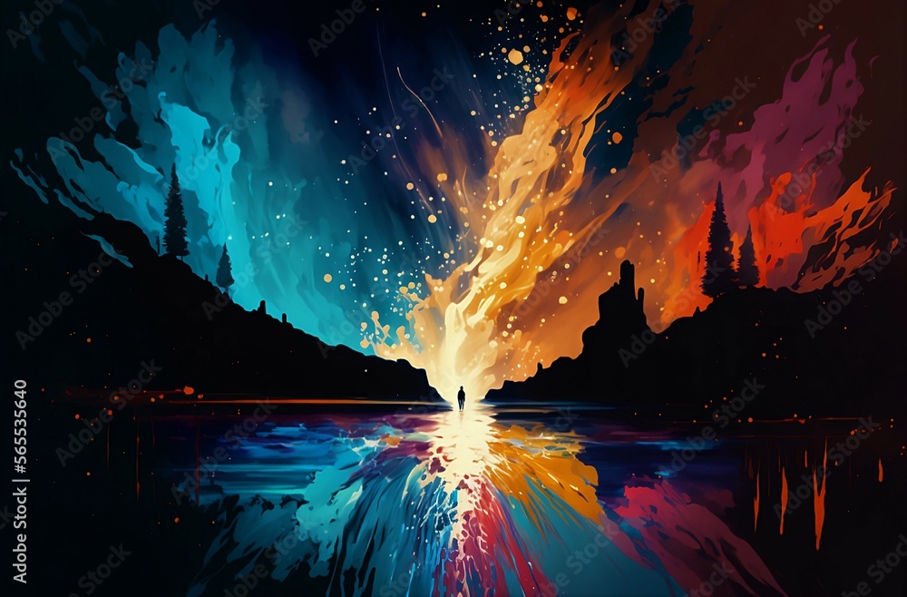 Fototapeta premium burning fire in the water