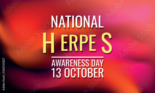 National Herpes Awareness Day. Design suitable for greeting card poster and banner