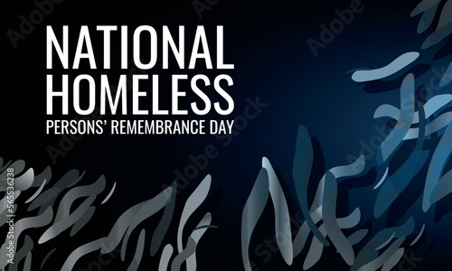 National Homeless Persons’ Remembrance Day. Design suitable for greeting card poster and banner