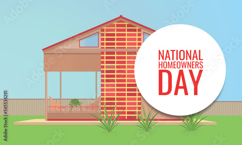 National Homeowners Day. Design suitable for greeting card poster and banner