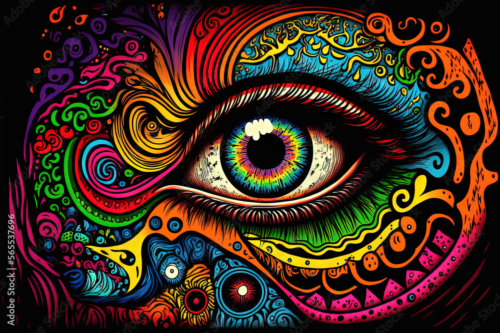60s abstract acid art colorful eye background 60s abstract acid art colorful eye background