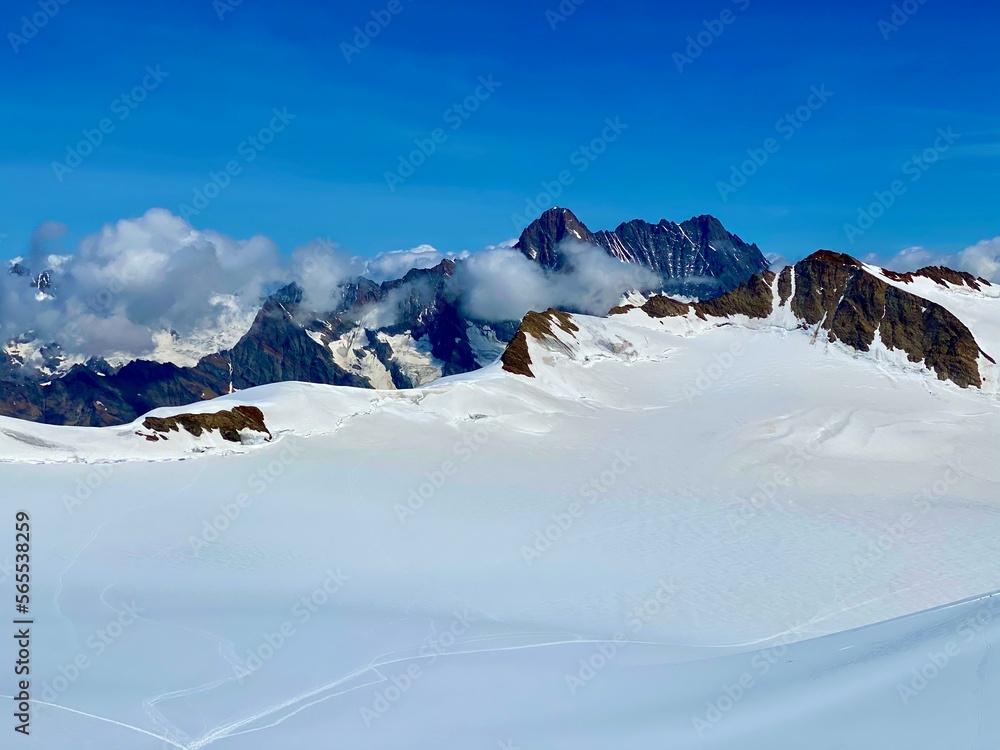 Snowy mountains Jungfraujoch Switzerland