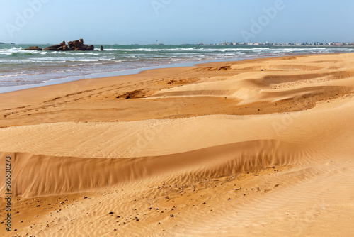 Essaouira sand beach on the Atlantic coast. Morocco.