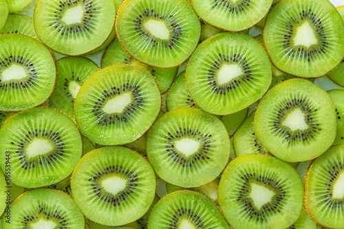 Kiwi Macro,Fresh Kiwi fruit sliced use for background,Kiwi Fruit, Food,Directly Above,Full Frame,Whole,Backgrounds,Circle,Cut Out,