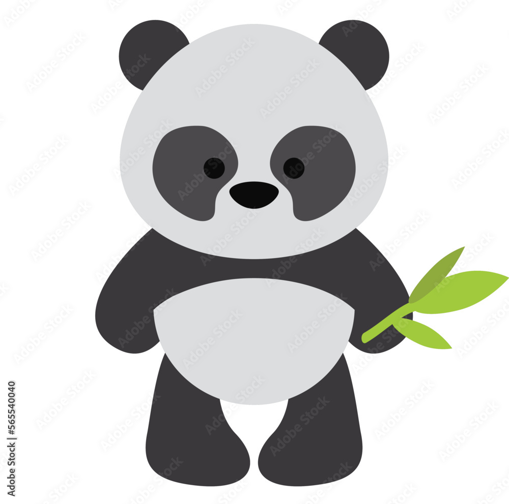 Fototapeta premium Cute little baby panda bear vector cartoon illustration
