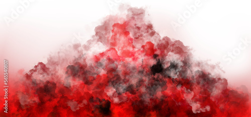 isolated red and black cloud puff effect