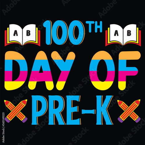 100 days of school typography T-shirt Design