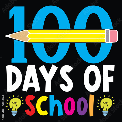 100 days of school typography T-shirt Design