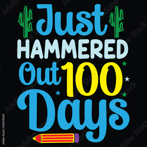 100 days of school typography T-shirt Design