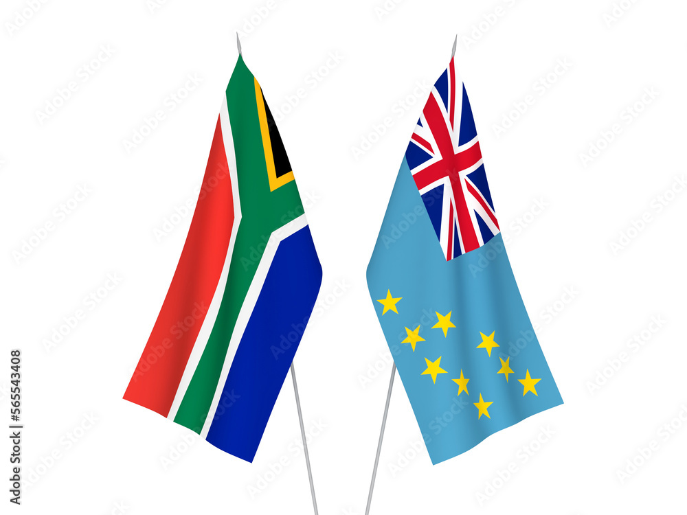 Republic of South Africa and Tuvalu flags