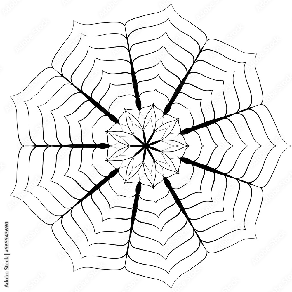 Obraz premium Circular Decorative Line Mandala Icon