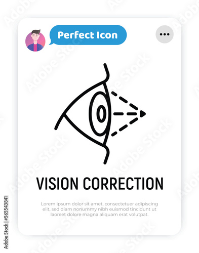 Laser eye surgery flat icon..Ophthalmology. Lasik vision correction. Vector illustration.