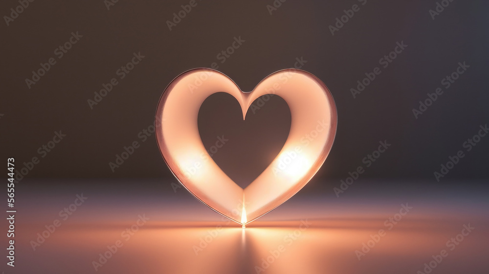 A Valentine's Day heart with a soft warm glowing romantic love background. Generative AI. A Valentine's Day heart with a soft warm glowing romantic love background. Generative AI.
