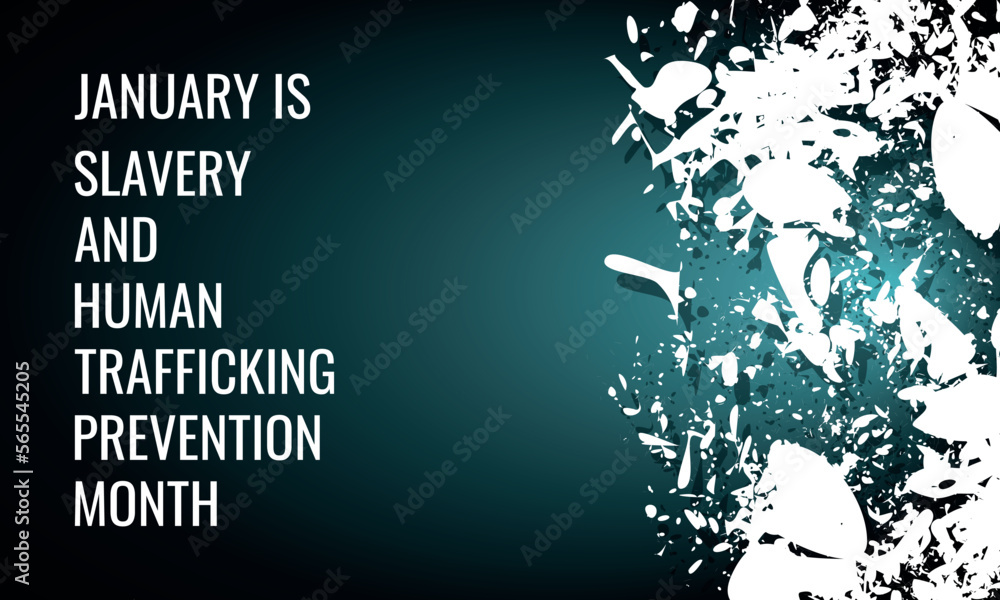 National Slavery and Human Trafficking Prevention Month. Design suitable for greeting card poster and banner