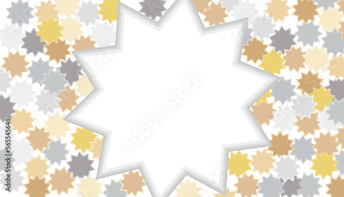 ギザギザポップな背景素材　16：9　シンプルメタルカラー　metallic color decagram design