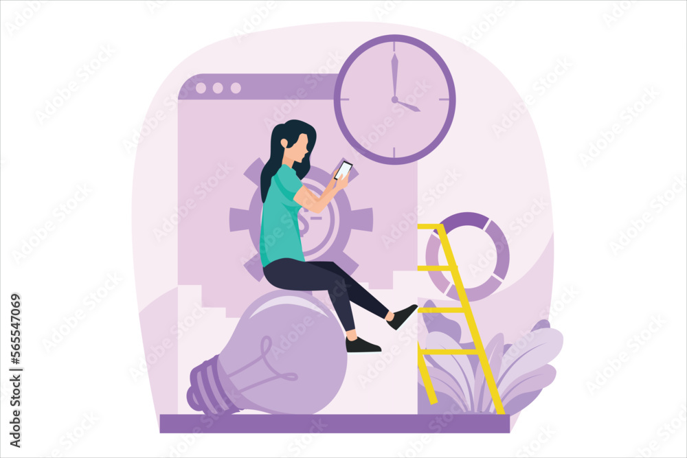 Obraz premium Business Analysis Flat Design Illustration