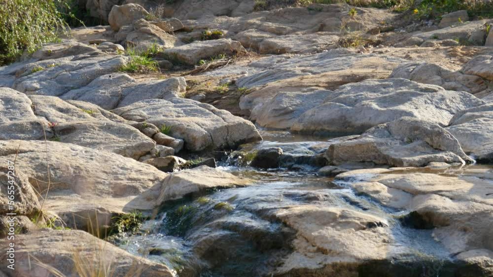 Slow Motion Water Flowing around Rocks on a Spring Day..Stunning slow-mo footage of crystal clear water gracefully flowing around rocks in a springtime stream. Perfect for nature and outdoor scenes. Slow Motion Water Flowing around Rocks on a Spring Day..Stunning slow-mo footage of crystal clear water gracefully flowing around rocks in a springtime stream. Perfect for nature and outdoor scenes.