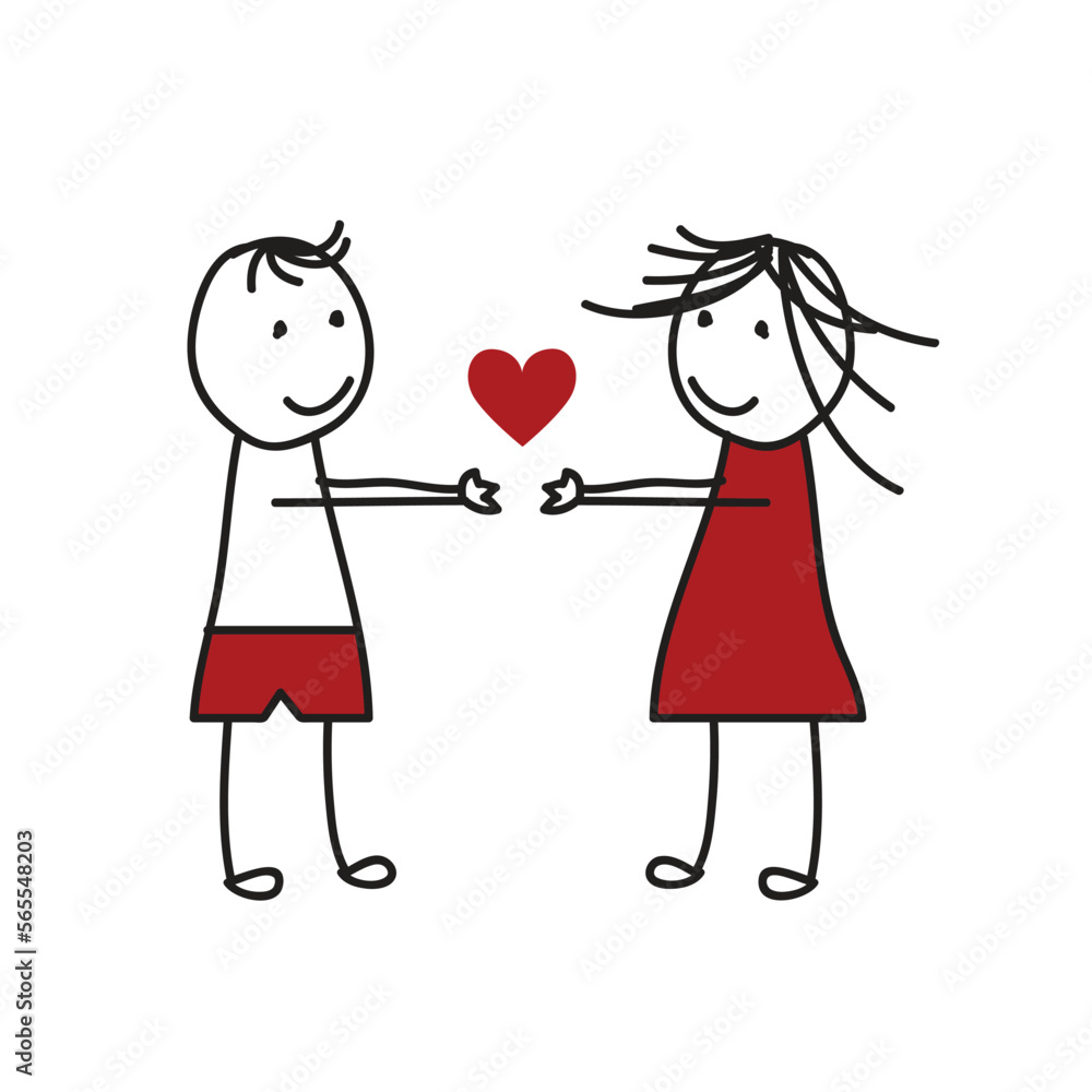 Cartoon design of two couples in love. vector illustration Cartoon design of two couples in love. vector illustration
