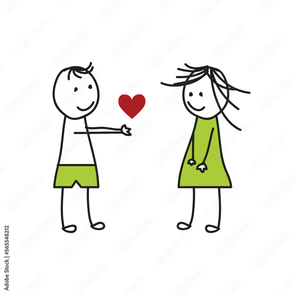 Cartoon design of two couples in love. vector illustration Cartoon design of two couples in love. vector illustration