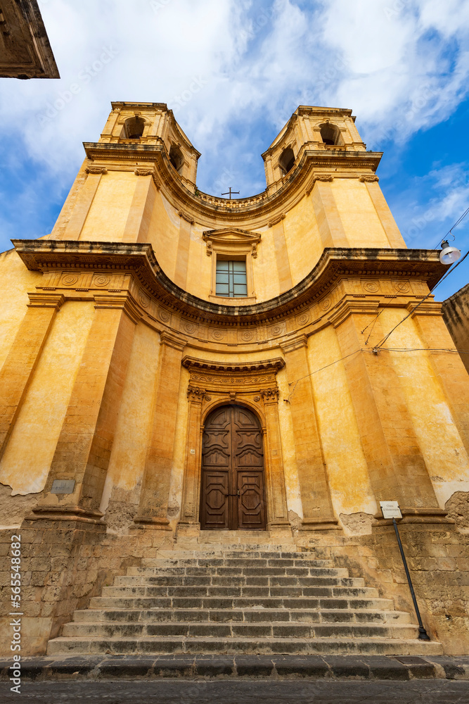 Obraz premium Sicilian Baroque Style Church San Girolamo, located in Noto, Sicily, Italy