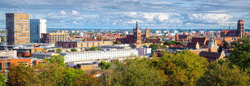 Scenic summer panorama in Gdansk 