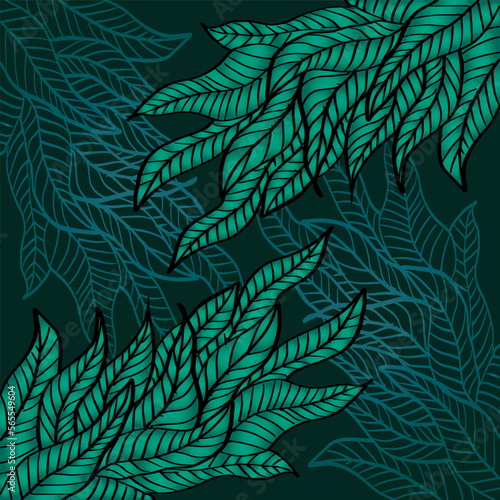 Beautiful green Leaf background vector illustration