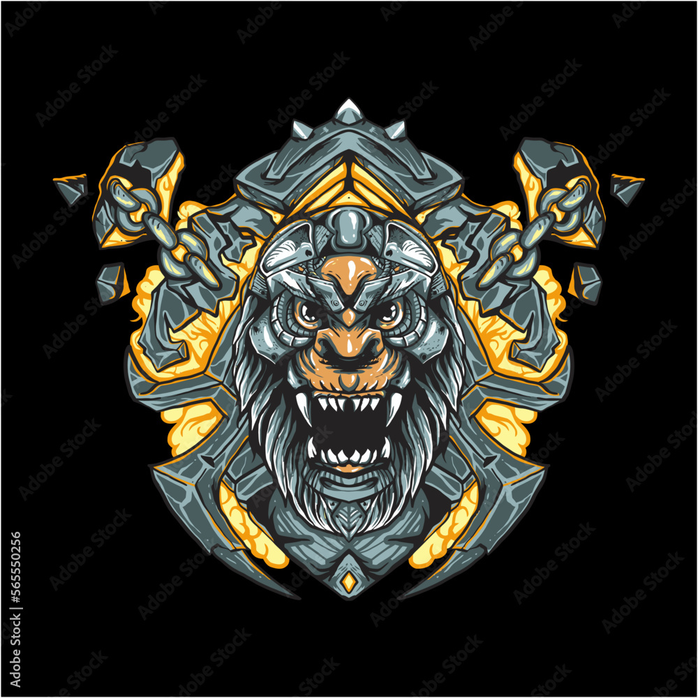 Fototapeta premium monkey head illustration