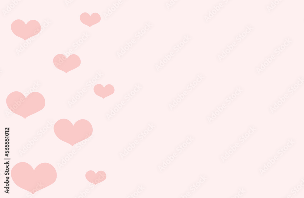 Valentines and Mothers Day card background banner. Engagement wallpaper with pink hearts.