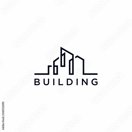 Logo skyscraper modern building. Real Estate logotype. 