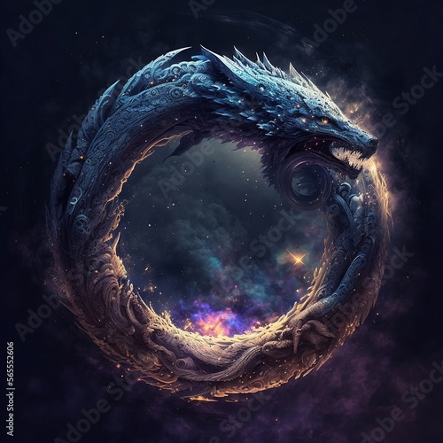 Space ouroboros, universe, hyper detailed with generative AI