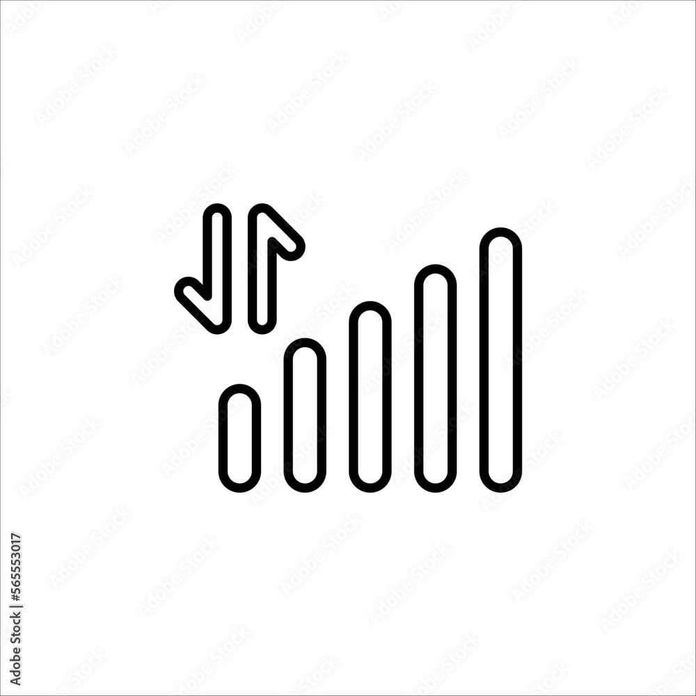 status bar icon. flat illustration of signal vector icon isolated on white background