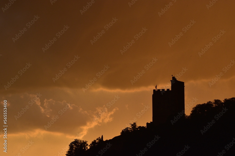 Sunset over the castle