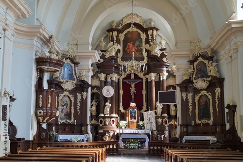 Late baroque altar in the church of St John the Baptist in Plock, Poland.