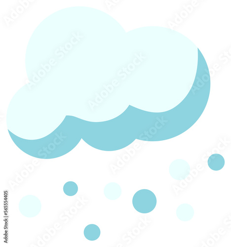 Clouds with snow in winter, cartoon illustration.