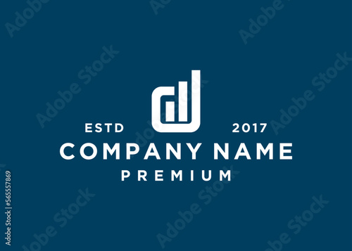 letter d with finance logo design vector illustration template
