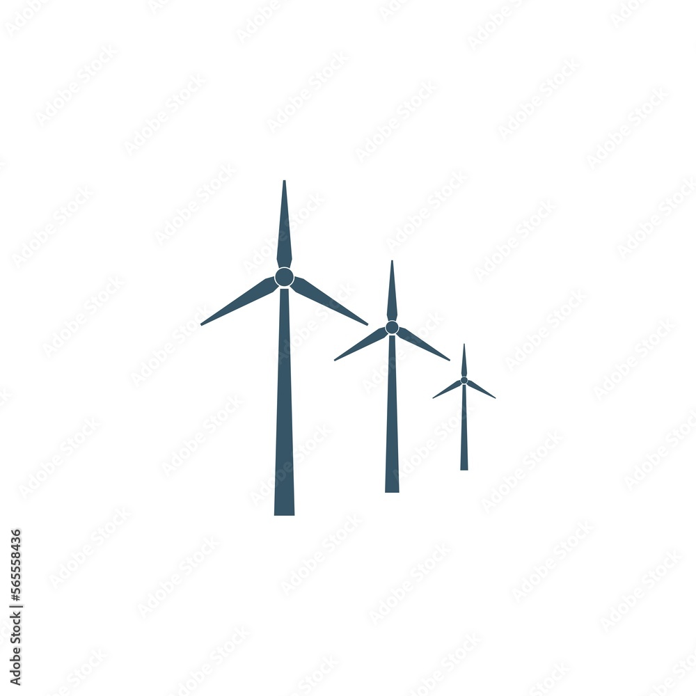 Wind turbine icon isolated on white background Wind turbine icon isolated on white background