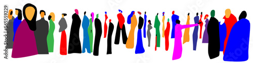 group of modern people abstract vector background