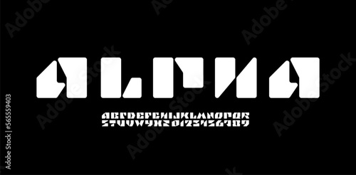 Technology alphabet font, for your future space design logo or brand name or game, vector illustration 10EPS