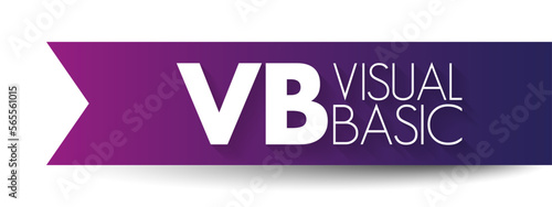 VB - Visual Basic is a name for a family of programming languages, acronym text concept background photo