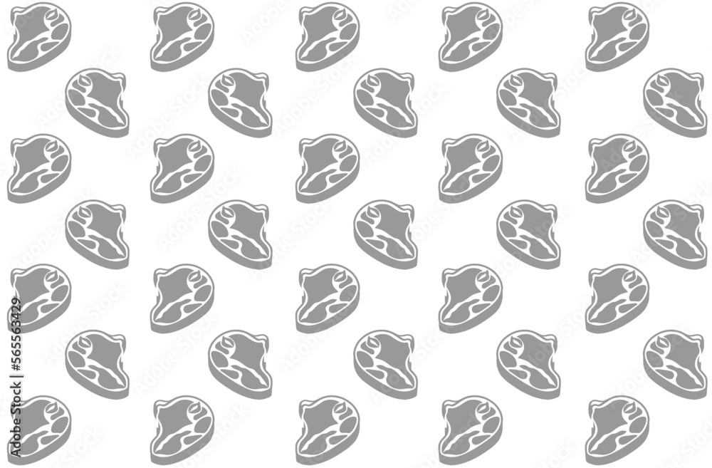 Seamless pattern of beef steak with doodle art or hand drawing style Seamless pattern of beef steak with doodle art or hand drawing style