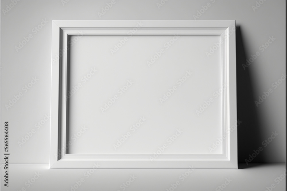 white frame on a wall, Generative AI white frame on a wall, Generative AI