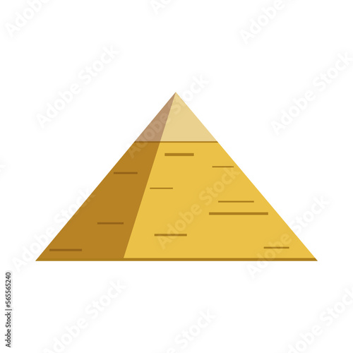 Egypt ancient pyramids of giza are egyptian pharaoh tomb on white background flat vector icon design.