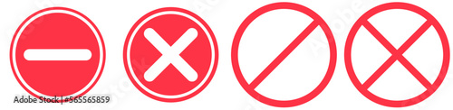 Stop icon, no icon, ban icon, icon set