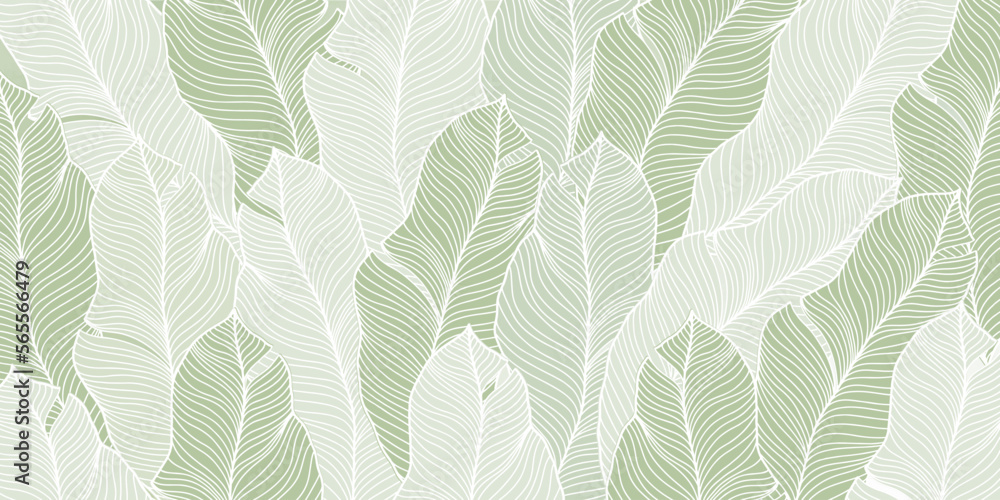 Vector abstract illustration in pale green tones with palm leaves for wallpapers, backgrounds, covers, designs Vector abstract illustration in pale green tones with palm leaves for wallpapers, backgrounds, covers, designs