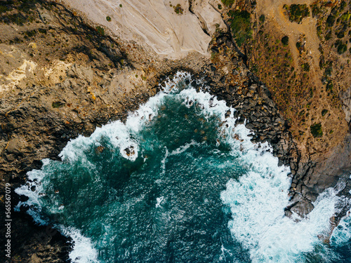 Fotografie Aerial landscape view of an island in the ocean